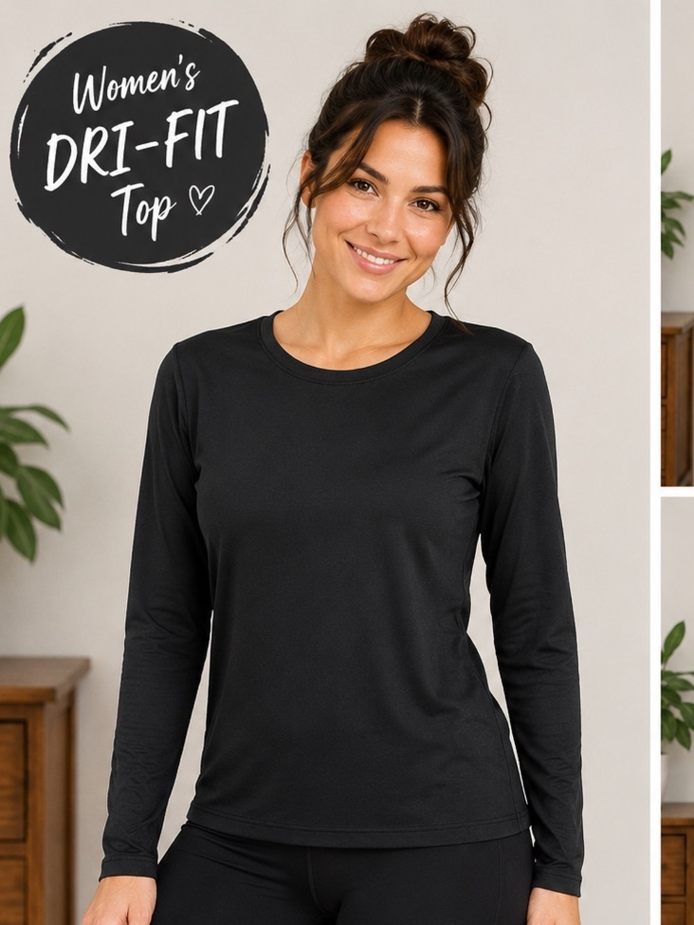 Balance Athletica Black Long Sleeve Crew Tee MEDIUM